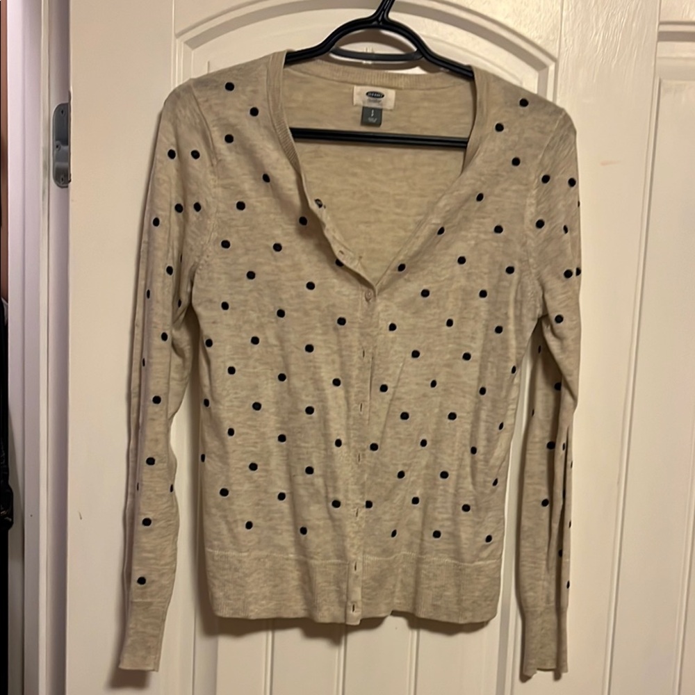 Beige Polka Dot Cardigan